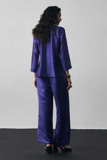 Notsosure Floral Hand Embroidered Jacket Pant Set 