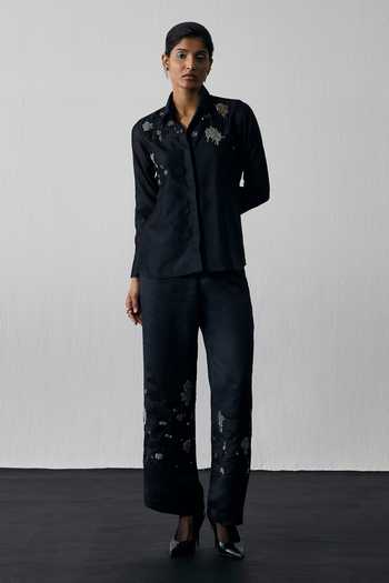 Notsosure Abstract Embroidered Shirt & Pant Set 