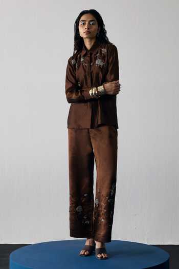 Notsosure Abstract Embroidered Shirt & Pant Set 