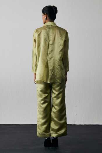 Notsosure Leaf Embroidered Shirt & Pant Set 