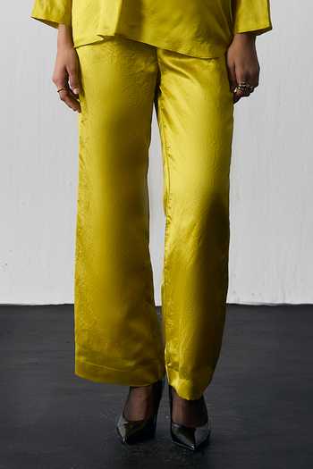 Buy Notsosure Green Silk, Dupion Collared Neck Leaf Embroidered Shirt And Pant Set Online at Aza Fashions Buy_Notsosure_Green Silk, Dupion Collared Neck Leaf Embroidered Shirt And Pant Set _Online_at_Aza_Fashions