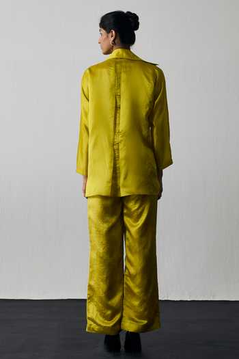 Notsosure Leaf Embroidered Shirt & Pant Set 