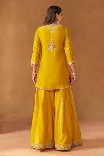 Sheetal Batra Fadiya Embroidered Kurta Sharara Set 