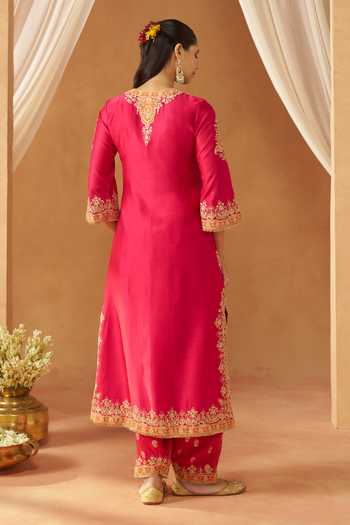 Sheetal Batra Mubina Silk Chanderi Embroidered Kurta Set