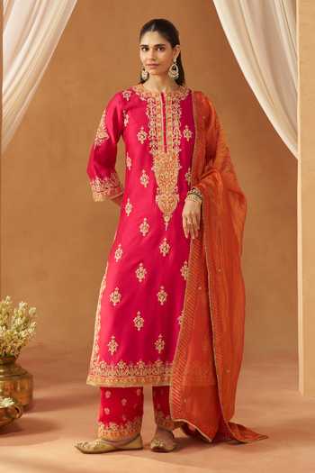 Sheetal Batra Mubina Silk Chanderi Embroidered Kurta Set