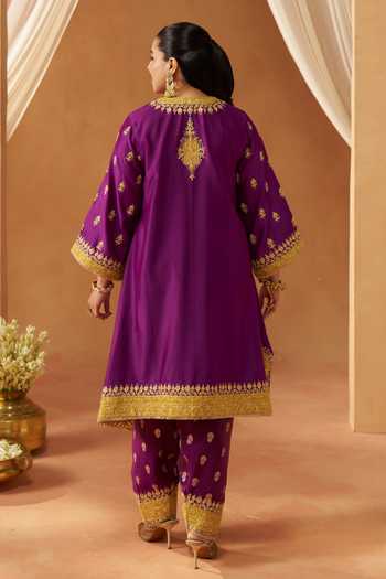 Sheetal Batra Zeenal Silk Chanderi Embroidered Kurta Set