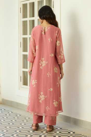 Vaayu Blush Floral Kurta & Pant Co-ord Set