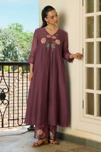 Vaayu Amethyst Applique Kurta & Pant Co-ord Set