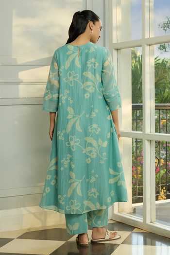 Vaayu Aqua Printed Kurta & Pant Co-ord Set
