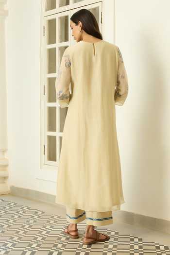 Vaayu Ecru Embroidered Kurta & Pant Co-Ord Set
