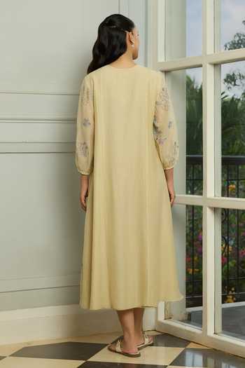 Vaayu Ecru Thread Embroidered Dress