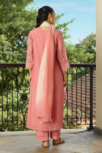 Vaayu Blush Embroidered Kurta Set