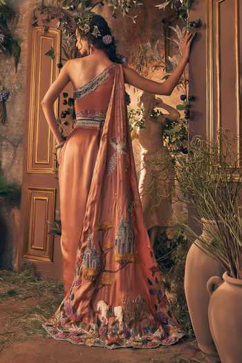 Label Ankush Jain Story Telling Embroidered Blouse Skirt Set 
