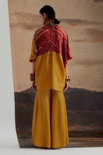 Shop Aseem Kapoor Multicolor Twill Mandarin Collar Zuri Embroidered Gilet Shop_Aseem Kapoor_Multicolor Twill Mandarin Collar Zuri Embroidered Gilet