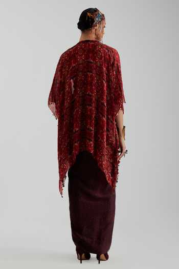 Aseem Kapoor Veni Jacket & Draped Bandhani Skirt Set 