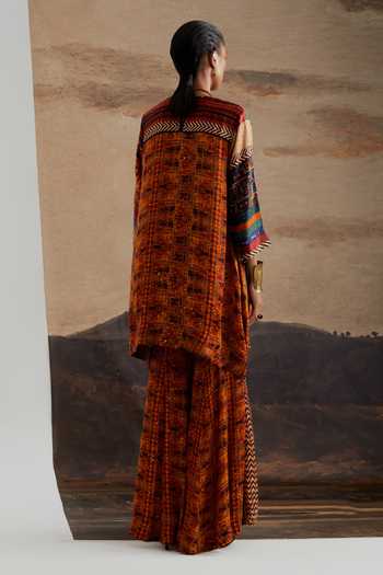 Aseem Kapoor Mitra Printed Short Kurta Sharara Set 