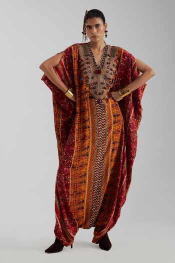 Aseem Kapoor Vayu Printed Low-Crotch Jumpsuit Kaftan 