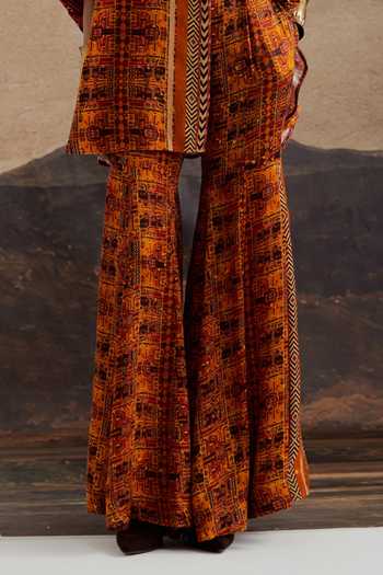 Buy Aseem Kapoor Yellow Satin, Modal Collared Neck Mandala Print Shirt And Sharara Set Online at Aza Fashions Buy_Aseem Kapoor_Yellow Satin, Modal Collared Neck Mandala Print Shirt And Sharara Set _Online_at_Aza_Fashions