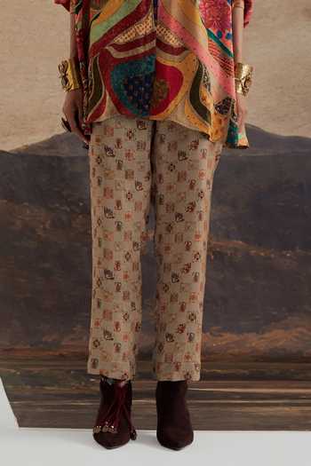 Buy Aseem Kapoor Multi Color Crepe, Twill V-neck Mandala Print Shirt And Trouser Set Buy_Aseem Kapoor_Multi Color Crepe, Twill V-neck Mandala Print Shirt And Trouser Set