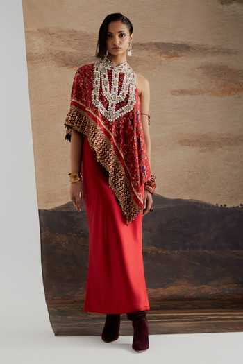 Aseem Kapoor Rasa One Shoulder Top & Straight Skirt Set