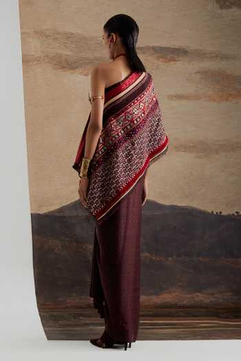 Aseem Kapoor Rasa One Shoulder Top & Draped Skirt Set