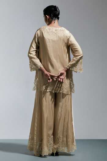One Not Two Embroidered Kurta & Sharara Set 