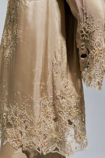 Buy_One Not Two_Grey Silk V-neck Embroidered Kurta And Sharara Set 