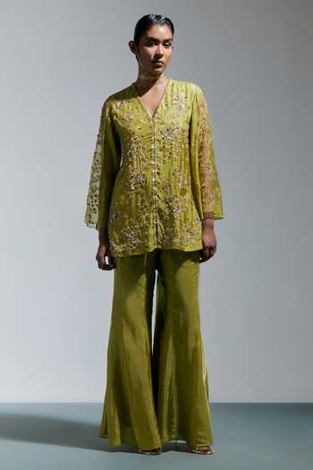 One Not Two Hand Embroidered Kurta & Palazzo Set 