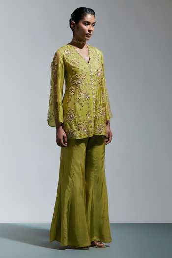 One Not Two Hand Embroidered Kurta & Palazzo Set 