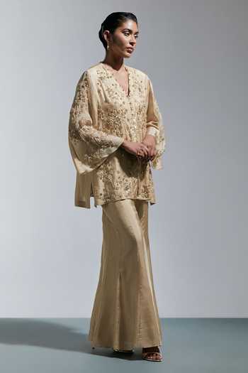 One Not Two Embroidered Kurta With Sharara 