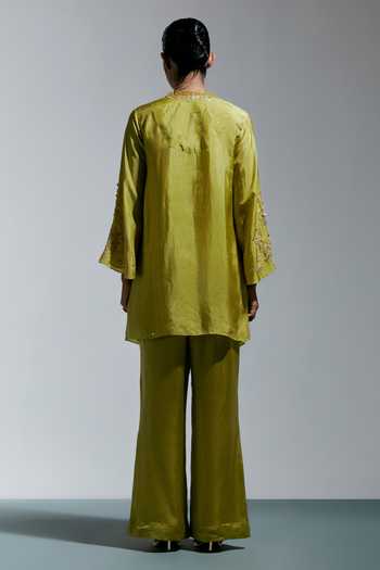 One Not Two Floral Embroidered Kurta & Sharara Set 