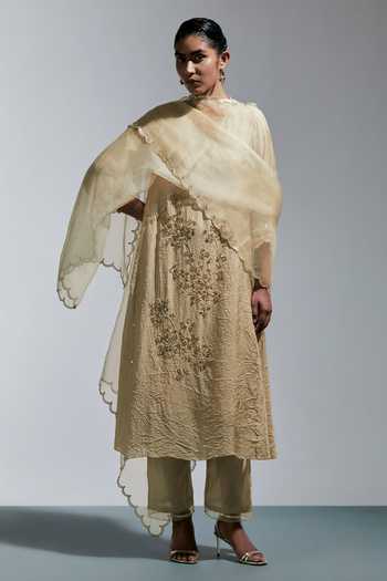 One Not Two Scalloped Sequin Work Dupatta