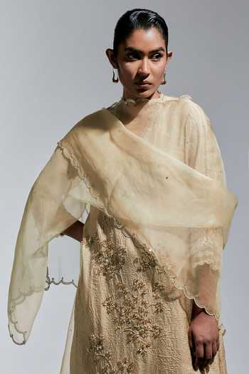 One Not Two Scalloped Sequin Work Dupatta