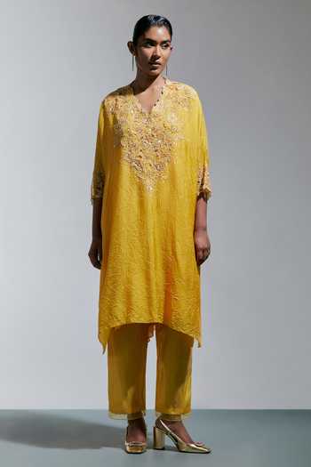 One Not Two Embroidered Kaftan & Pant Set 