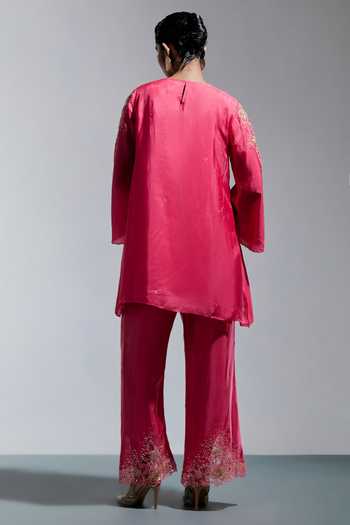 One Not Two Embroidered Straight Kurta & Pant Set 