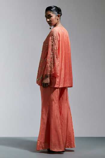 One Not Two Floral Sequin Work Kurta With Sharara 