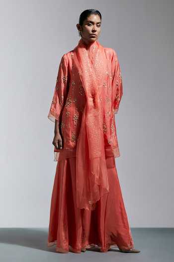 One Not Two Hand Embroidered Kurta & Sharara Set 