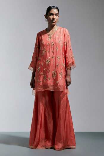 One Not Two Hand Embroidered Kurta & Sharara Set 