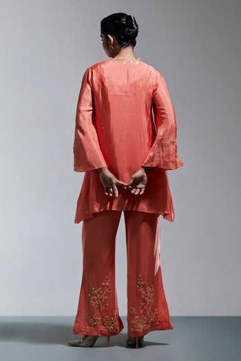 One Not Two Embroidered Straight Kurta & Pant Set 