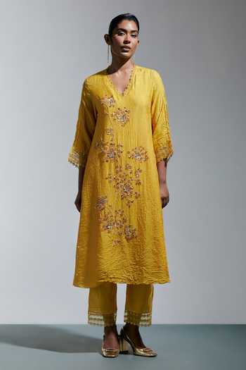 One Not Two Embroidered Kurta & Pant Set 