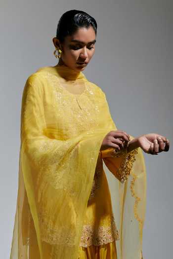 One Not Two Floral Thread Embroidered Dupatta 