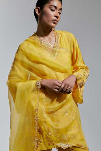One Not Two Border Embroidered Dupatta 