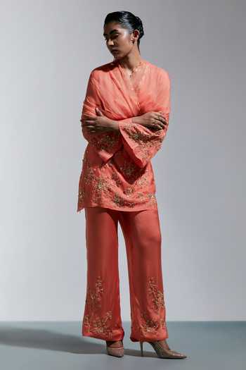 One Not Two Floral Embroidered Dupatta 