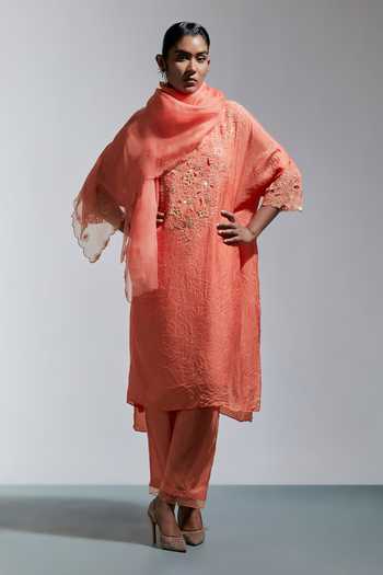 One Not Two Floral Embroidered Dupatta
