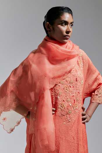One Not Two Floral Embroidered Dupatta