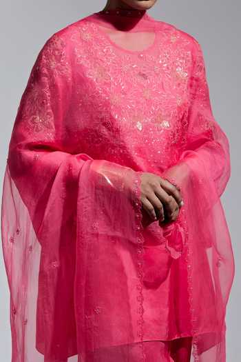 One Not Two Floral Sequin Embroidered Dupatta