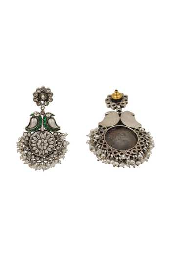 Sangeeta Boochra Handcrafted Bird Motif Oxidised Earrings 
