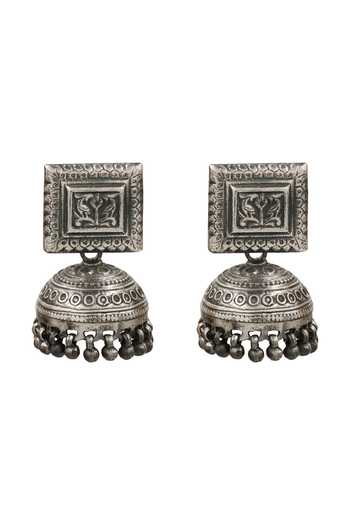 Sangeeta Boochra Handcrafted Oxidised Jhumka Earrings 