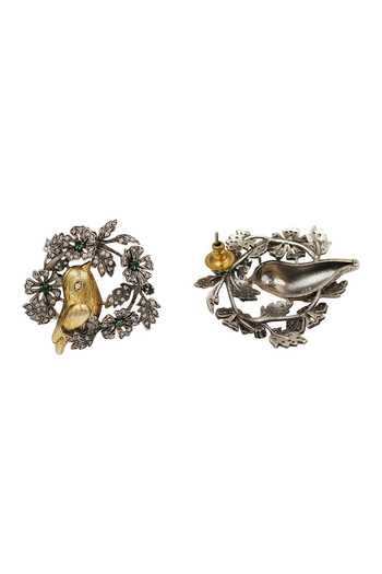 Sangeeta Boochra Heritage Dual Plated Bird Motif Earrings 