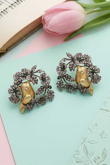 Sangeeta Boochra Heritage Dual Plated Bird Motif Earrings 